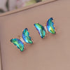 Wholesale 925 Silver Needle Multicolor Gradient Butterfly Earrings For Women With Electroplating Treatment