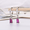 Wholesale 925 Silver Needle Rectangular Color Zircon Earrings With Geometric Design Simple Fashion Exquisite