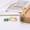 Wholesale 925 Silver Needle Rectangular Color Zircon Earrings With Geometric Design Simple Fashion Exquisite