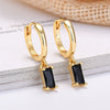 Wholesale 925 Silver Needle Rectangular Color Zircon Earrings With Geometric Design Simple Fashion Exquisite