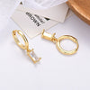 Wholesale 925 Silver Needle Rectangular Color Zircon Earrings With Geometric Design Simple Fashion Exquisite