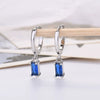 Wholesale 925 Silver Needle Rectangular Color Zircon Earrings With Geometric Design Simple Fashion Exquisite