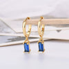 Wholesale 925 Silver Needle Rectangular Color Zircon Earrings With Geometric Design Simple Fashion Exquisite