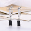 Wholesale 925 Silver Needle Rectangular Color Zircon Earrings With Geometric Design Simple Fashion Exquisite