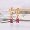 Wholesale 925 Silver Needle Rectangular Color Zircon Earrings With Geometric Design Simple Fashion Exquisite