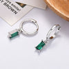 Wholesale 925 Silver Needle Rectangular Color Zircon Earrings With Geometric Design Simple Fashion Exquisite