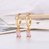 Wholesale 925 Silver Needle Rectangular Color Zircon Earrings With Geometric Design Simple Fashion Exquisite