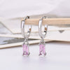 Wholesale 925 Silver Needle Rectangular Color Zircon Earrings With Geometric Design Simple Fashion Exquisite