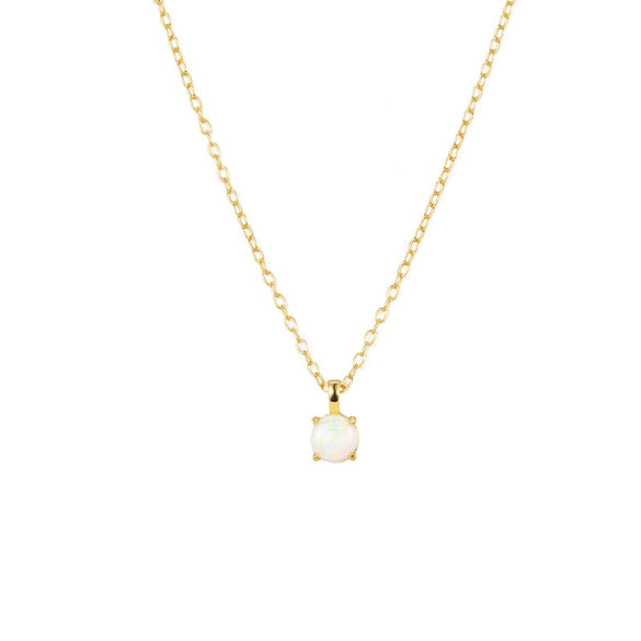 Wholesale 925 Silver Opal Fashion Necklace With Geometric Design And Electroplating Treatment For Women
