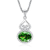 Wholesale Silver Pendant Necklace With Cross Chain Light Luxury Style Cultivation Emerald Gem High Carbon Diamond For Women