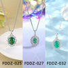 Wholesale Silver Pendant Necklace With Cross Chain Light Luxury Style Cultivation Emerald Gem High Carbon Diamond For Women