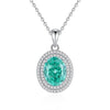 Wholesale Silver Pendant Necklace With Cross Chain Light Luxury Style Cultivation Emerald Gem High Carbon Diamond For Women