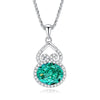 Wholesale Silver Pendant Necklace With Cross Chain Light Luxury Style Cultivation Emerald Gem High Carbon Diamond For Women