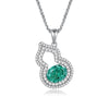 Wholesale Silver Pendant Necklace With Cross Chain Light Luxury Style Cultivation Emerald Gem High Carbon Diamond For Women