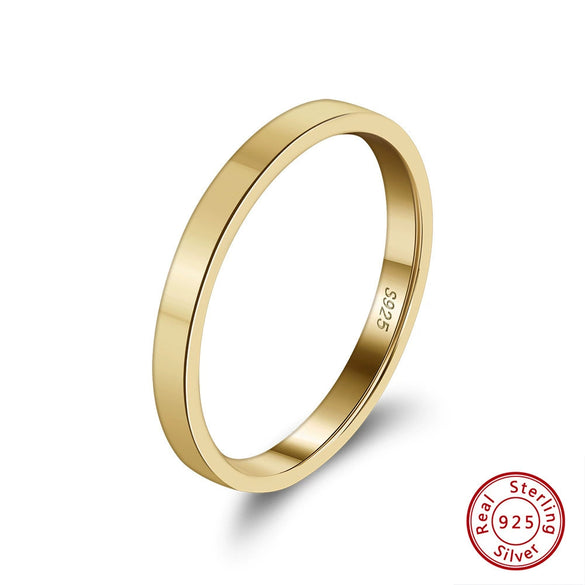 Wholesale 925 Silver Plain Ring With Geometric Style And Electroplating