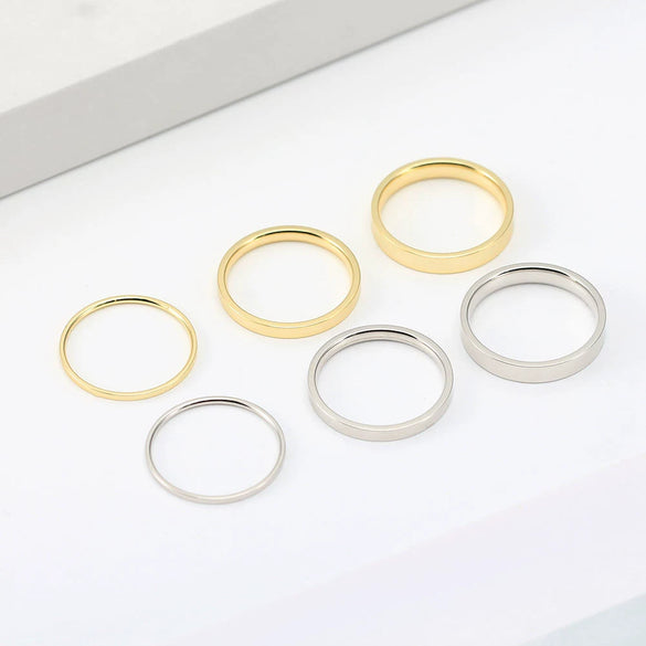 Wholesale 925 Silver Plain Ring With Geometric Style And Electroplating