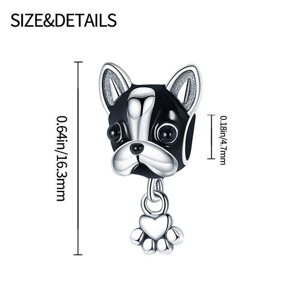 Wholesale 925 Silver Plated Cute Dog Paw String Decoration With Dripping Oil Treatment And Original Design