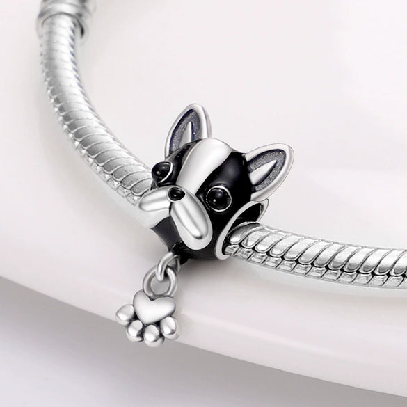 Wholesale 925 Silver Plated Cute Dog Paw String Decoration With Dripping Oil Treatment And Original Design
