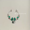 Wholesale Silver Plated Electroplated Clover And Ocean Heart Bracelet For Women Light Luxury Retro Style