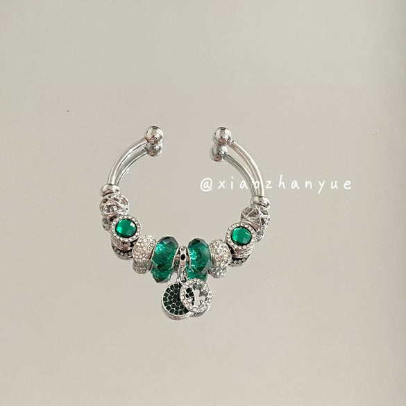 Wholesale Silver Plated Electroplated Clover And Ocean Heart Bracelet For Women Light Luxury Retro Style