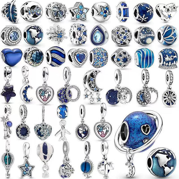 Wholesale Silver Plated Electroplated Planet Beads Star Picking Pendant Bracelet Necklace For Women