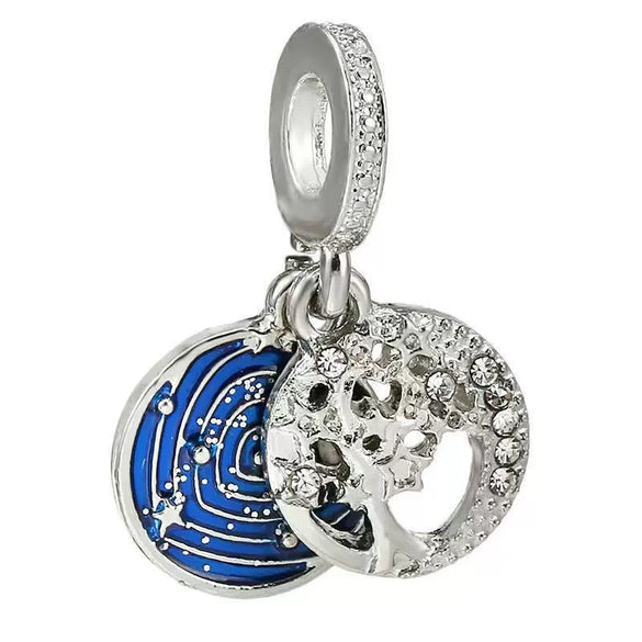 Wholesale Silver Plated Electroplated Planet Beads Star Picking Pendant Bracelet Necklace For Women