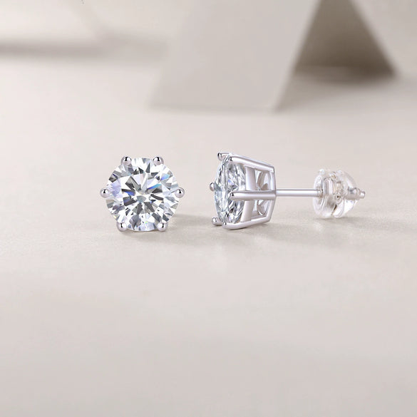 Wholesale Silver Plated Moissanite Inlaid Geometric Style Women's Earrings