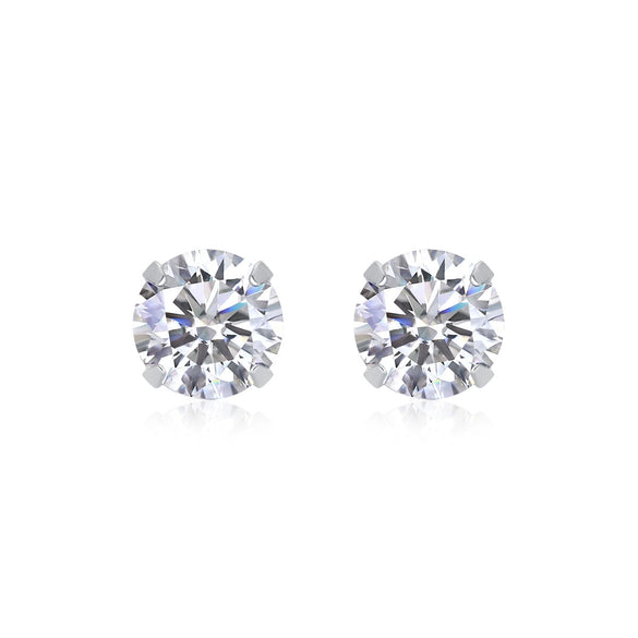 Wholesale Silver Plated Moissanite Inlaid Geometric Style Women's Earrings