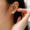Wholesale Silver Plated Moissanite Inlaid Geometric Style Women's Earrings