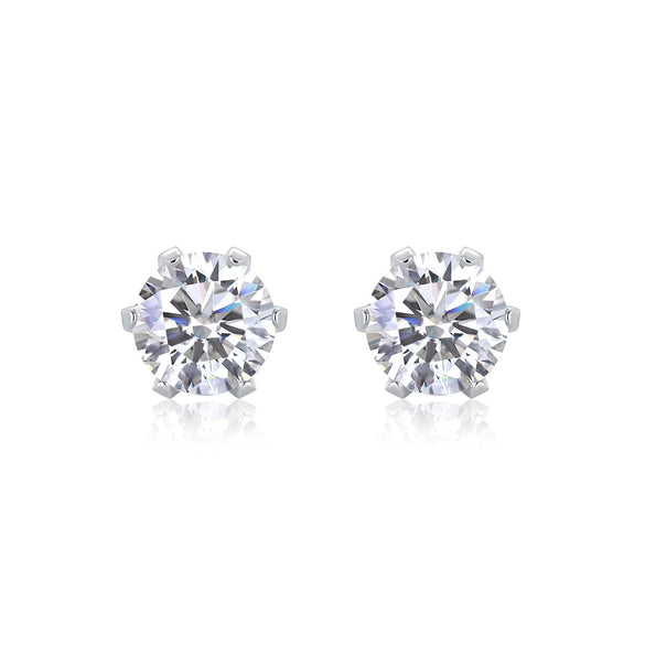 Wholesale Silver Plated Moissanite Inlaid Geometric Style Women's Earrings