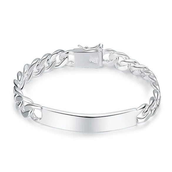 Wholesale Silver Plated Unisex Geometric Pattern Bracelet Made Of Mixed Material