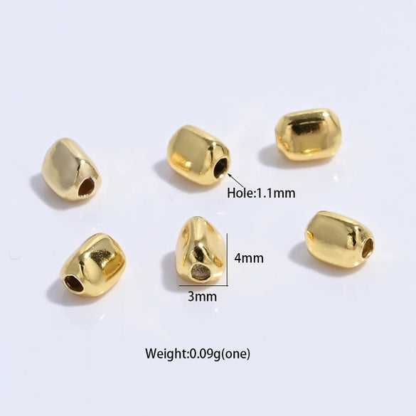 Wholesale Silver Rectangular And Oval Beads Diy Handmade Beaded Bracelet Necklace With Electroplating