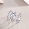 Wholesale 925 Silver Ring Set With Diamonds Geometric Style For Women