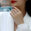 Wholesale 925 Silver Ring Set With Diamonds Geometric Style For Women