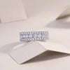 Wholesale Silver Ring Set With Diamonds Geometric Style Moissanite For Women