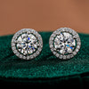 Wholesale 925 Silver Round Earrings For Women Elegant Simple Moissanite Jewelry