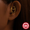 Wholesale 925 Silver Simple Tassel Piercing Earrings And Seamless Ring Zircon Piercing Nose Ring For Women With Geometric Pattern And Electroplating Treatment