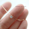 Wholesale Silver 925 Single Diamond Drop Shape Women's Clavicle Necklace Plated With 14K Gold And Cross Chain