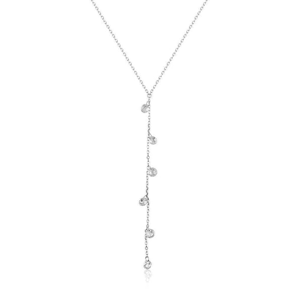 Wholesale 925 Silver Single Zirconium Lady Necklace With Geometric Design And Elegant Style