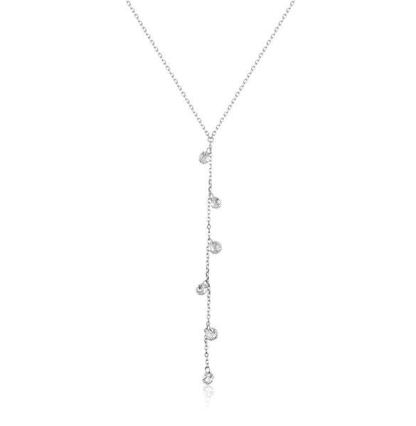 Wholesale 925 Silver Single Zirconium Lady Necklace With Geometric Design And Elegant Style