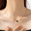 Wholesale 925 Silver Square Emerald Pendant Necklace With Electroplating Simple Fashionable And All Match Design For Women