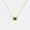 Wholesale 925 Silver Square Emerald Pendant Necklace With Electroplating Simple Fashionable And All Match Design For Women