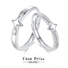 Wholesale 925 Silver Star Pattern Couple's Ring With Diamond Treatment