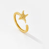 Wholesale Silver Starfish Ring Electroplated Platinum 18K Gold Adjustable Geometric Design For Women