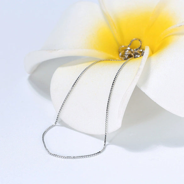 Wholesale Silver 925 Sterling Silver Necklace With 10Mm Box Chain Plain Single Chain Pendant Geometric Style Factory Outlet