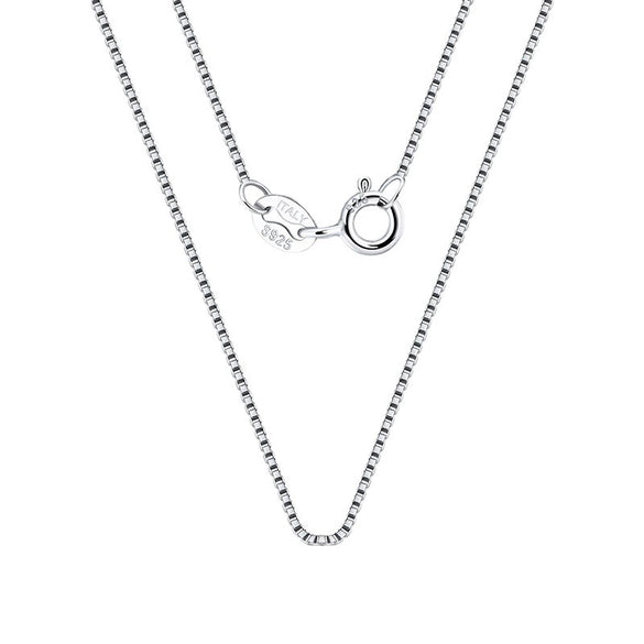 Wholesale Silver 925 Sterling Silver Necklace With 10Mm Box Chain Plain Single Chain Pendant Geometric Style Factory Outlet