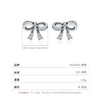 Wholesale Silver Sweet Cool Style Bow Shiny Diamond Earrings For Women With Old Craft