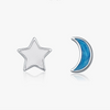 Wholesale 925 Silver Sweet Star Shape Asymmetric Enamel Drops Glaze Earrings For Women With Electroplating