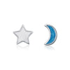 Wholesale 925 Silver Sweet Star Shape Asymmetric Enamel Drops Glaze Earrings For Women With Electroplating
