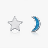 Wholesale 925 Silver Sweet Star Shape Asymmetric Enamel Drops Glaze Earrings For Women With Electroplating